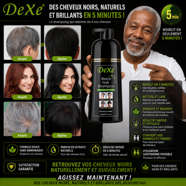 Shampooing Noir Instantané DeXe – Noircit les cheveux en 5 minutes